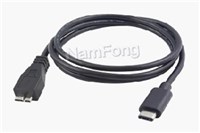 USB3.0cabel,USB C type,Type-C to USB 3.0 Micro B M 黑色，USB CABLE，USB延長線，延長線數據線工廠，PD快充線廠家
